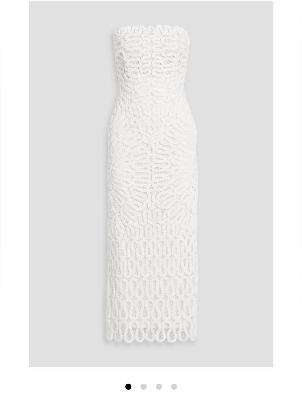 Simkhai White Crochet Strapless Midi Dress